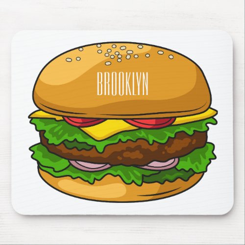 Hamburger cartoon illustration mouse pad