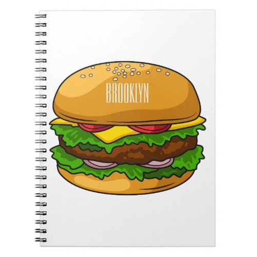 Hamburger cartoon illustration  notebook