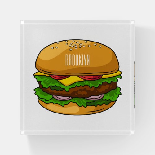Hamburger cartoon illustration  paperweight