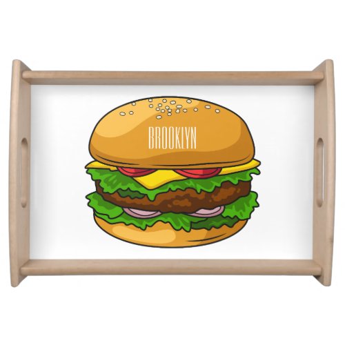 Hamburger cartoon illustration serving tray