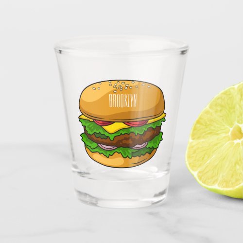 Hamburger cartoon illustration shot glass