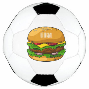 Hamburger cartoon illustration soccer ball