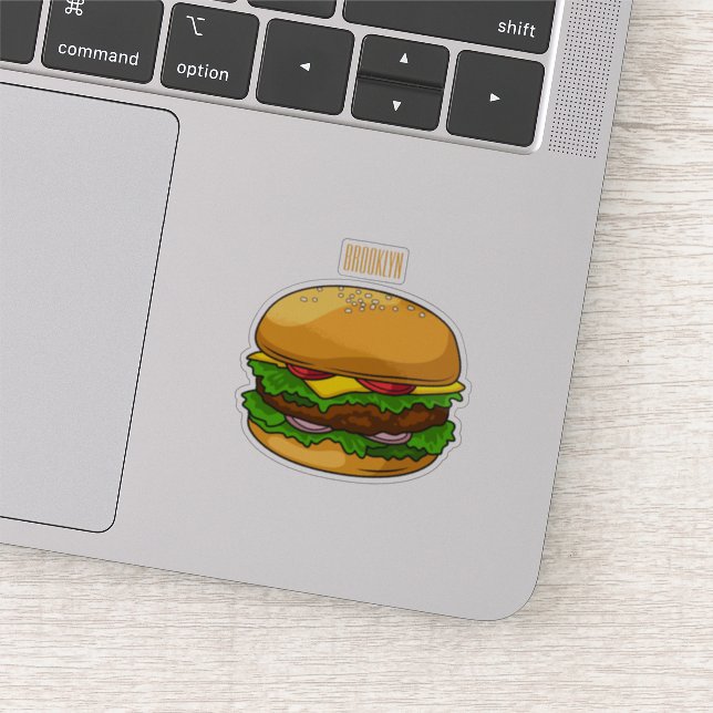 Hamburger cartoon illustration sticker (Detail)