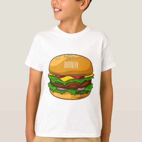 Hamburger cartoon illustration T_Shirt