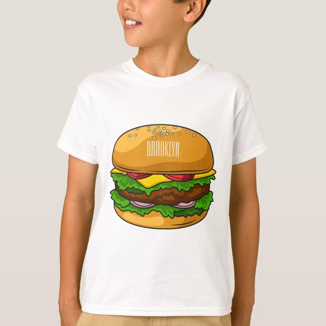 Hamburger cartoon illustration T-Shirt (Front)