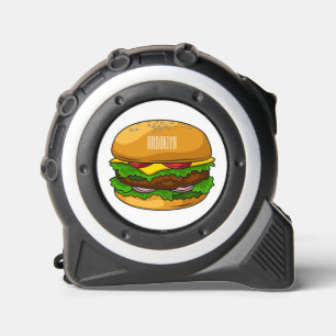 Hamburger cartoon illustration tape measure