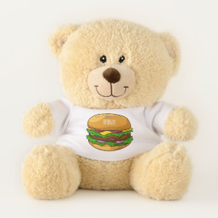 Hamburger cartoon illustration  teddy bear