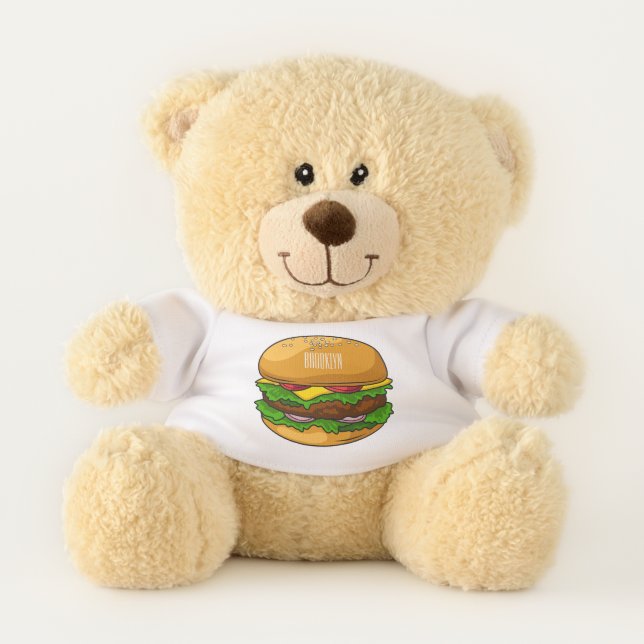 Hamburger cartoon illustration  teddy bear (Front)