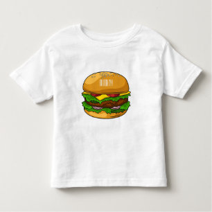 Hamburger cartoon illustration toddler t-shirt