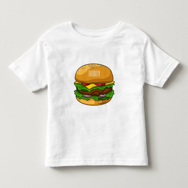 Hamburger cartoon illustration  toddler t-shirt (Front)