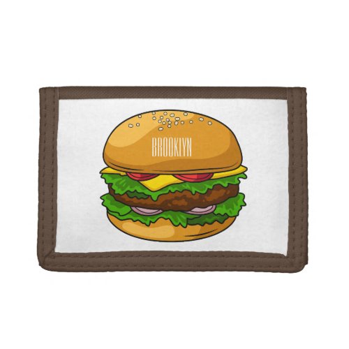 Hamburger cartoon illustration  trifold wallet