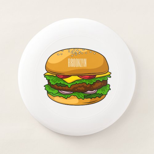 Hamburger cartoon illustration Wham_O frisbee