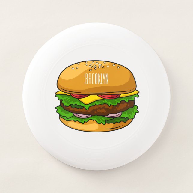 Hamburger cartoon illustration Wham-O frisbee (Front)