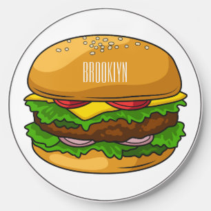 Hamburger cartoon illustration  wireless charger 