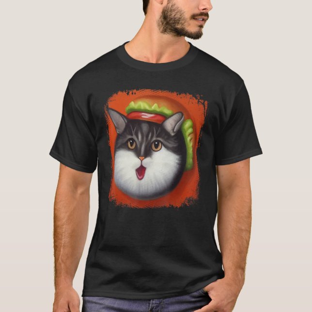 Hamburger Cat Catburger Burger Purr Meow Cat  10 T-Shirt (Front)
