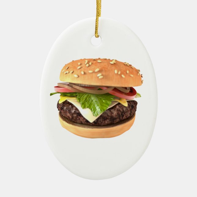 Hamburger Ceramic Ornament (Front)