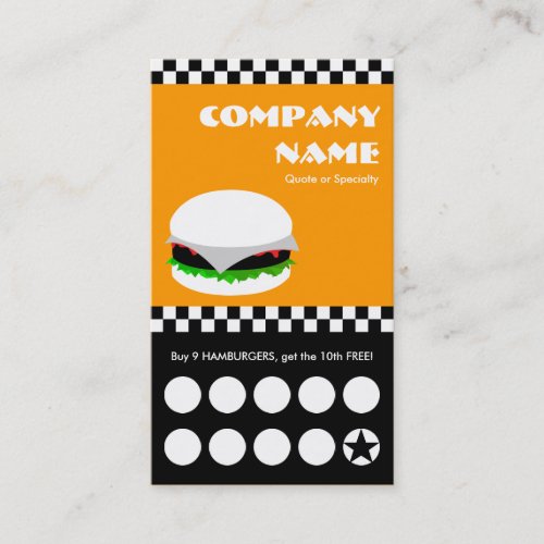 hamburger checkers punchcard business card templates