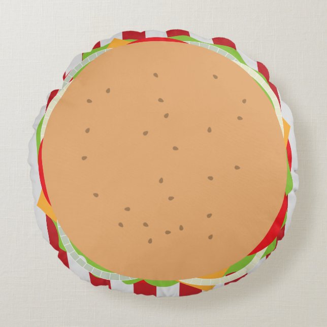 Hamburger cheeseburger cute cafe round pillow (Front)
