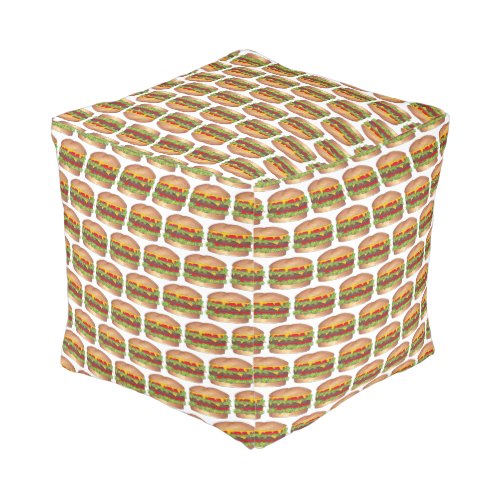 Hamburger Cheeseburger Fast Food Cheese Burger Pouf