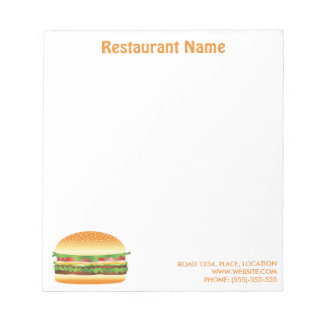 Hamburger Custom Restaurant Notepad