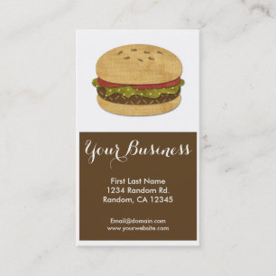Hamburger customizable business cards