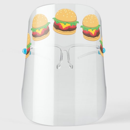Hamburger Cute Cheeseburger Food Burger Face Shield (Front)