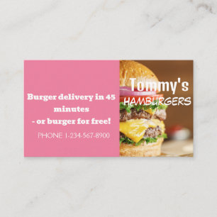 Hamburger Delivery Discount Sale Offer Business Card