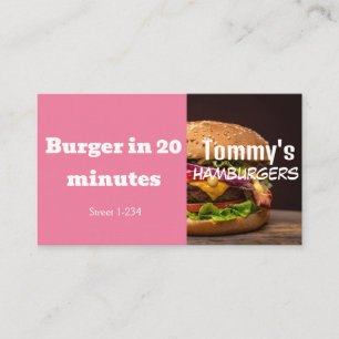 Hamburger Delivery Discount Sale Offer Business Card