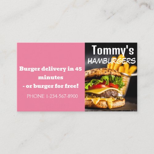 Hamburger Delivery Discount Sale Offer Business Card