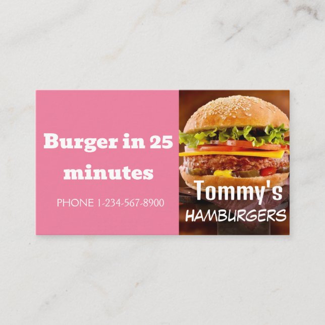 Hamburger Delivery Discount Sale Offer Business  Card (Front)