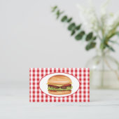 Hamburger Design Fast Food Diner Or Restaurant Business Card (Standing Front)