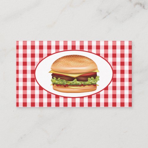 Hamburger Design Fast Food Diner Or Restaurant Business Card