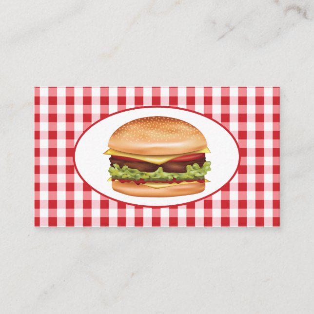 Hamburger Design Fast Food Diner Or Restaurant Business Card (Front)