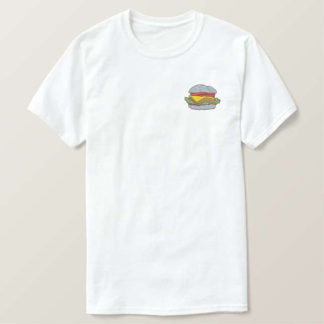 Hamburger Embroidered Hoodie (Design Front)