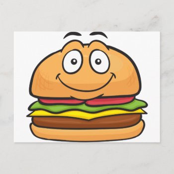 Hamburger Emoji Postcard by EmojiClothing at Zazzle