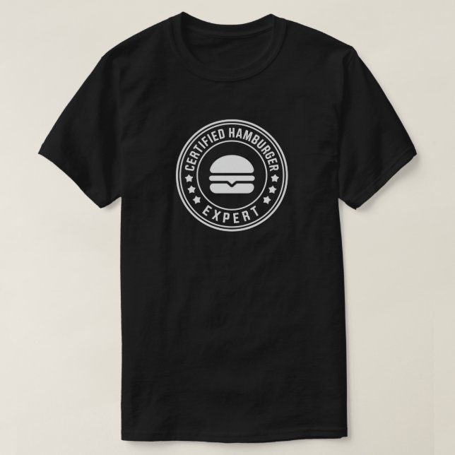 Hamburger Expert Hamburgers Burgers T-Shirt (Design Front)