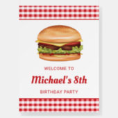 Hamburger Fast Food Birthday Party Welcome Foam Board (Front)