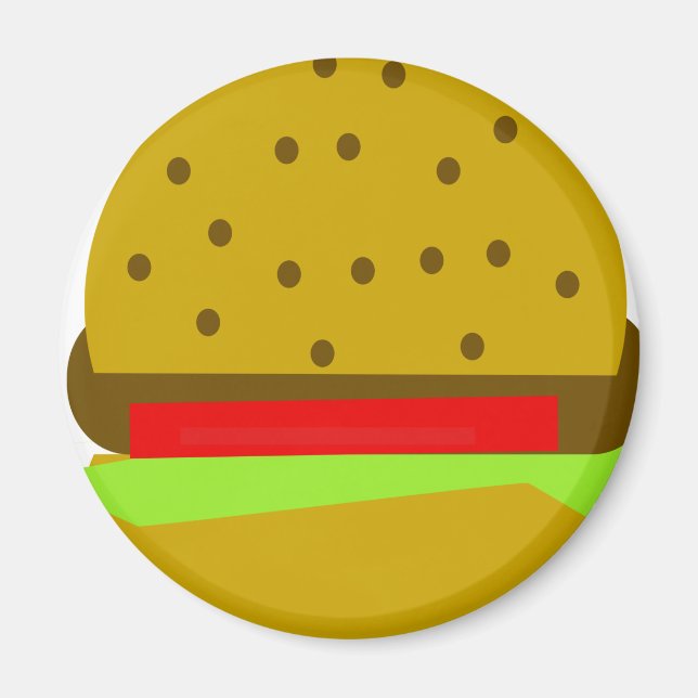 Hamburger fast food burger magnet (Front)