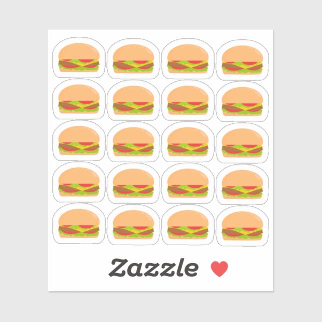 Hamburger Fast Food Cheat Day Meal Menu Planner Sticker (Sheet)