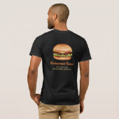 Hamburger Fast Food Custom Restaurant Info T-Shirt (Back Full)