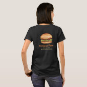 Hamburger Fast Food Diner Company Logo And Info T-Shirt (Back Full)