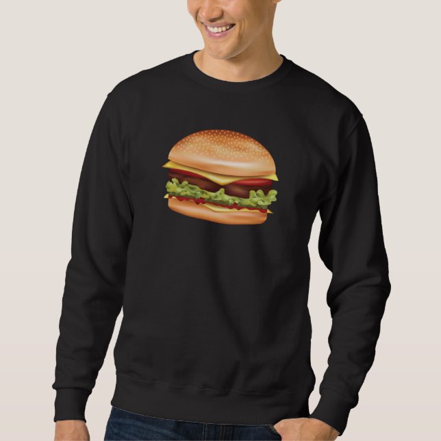 Hamburger Fast Food Illustration Sweatshirt (Front)