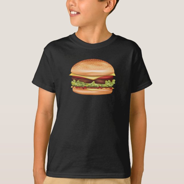 Hamburger Fast Food Illustration T-Shirt (Front)