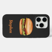 Hamburger Fast Food Illustration With Custom Name Case-Mate iPhone Case (Back (Horizontal))