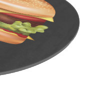 Hamburger Fast Food Illustration With Custom Name Cutting Board (Corner)