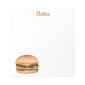 Hamburger Fast Food Illustration With Custom Text Notepad