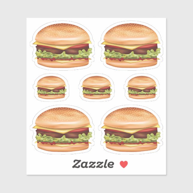 Hamburger Fast Food Illustrations Sticker (Sheet)