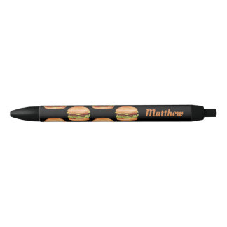 Hamburger Fast Food Illustrations With Custom Name Pen