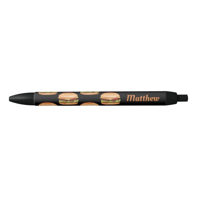 Hamburger Fast Food Illustrations With Custom Name Pen (Front)