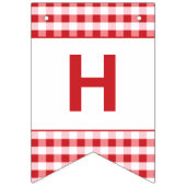 Hamburger Fast Food Red Gingham Happy Birthday Bunting Flags (Second Flag)